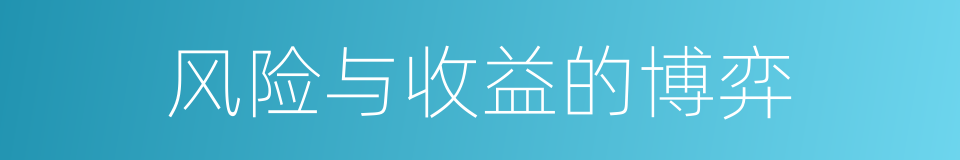 风险与收益的博弈的同义词