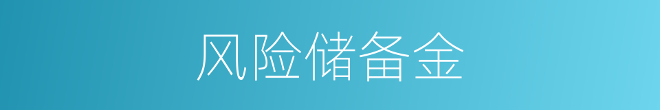 风险储备金的同义词