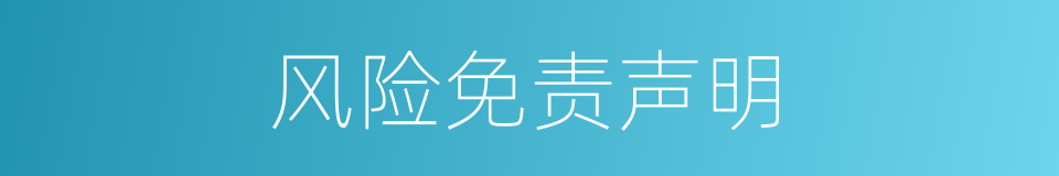 风险免责声明的同义词