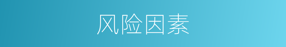 风险因素的同义词