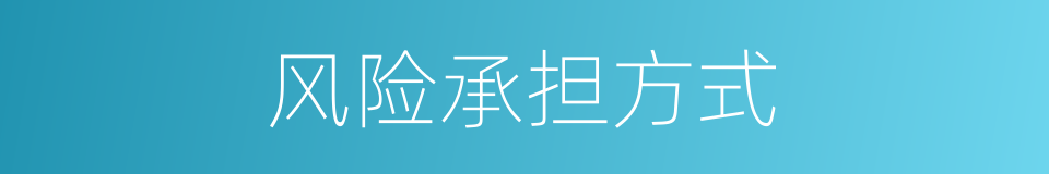 风险承担方式的同义词