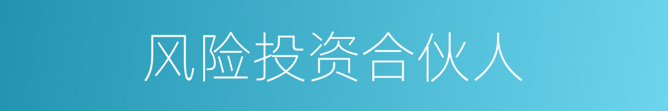 风险投资合伙人的同义词