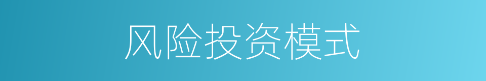 风险投资模式的同义词