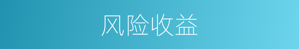 风险收益的意思