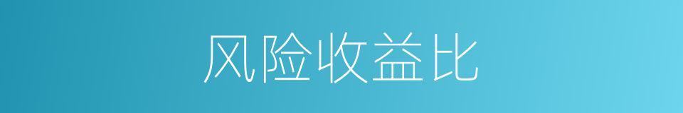 风险收益比的同义词
