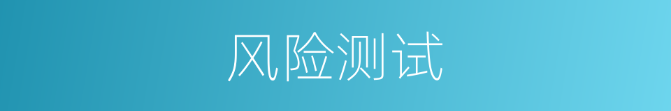风险测试的同义词