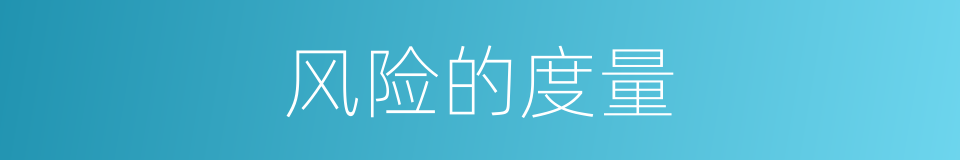 风险的度量的同义词