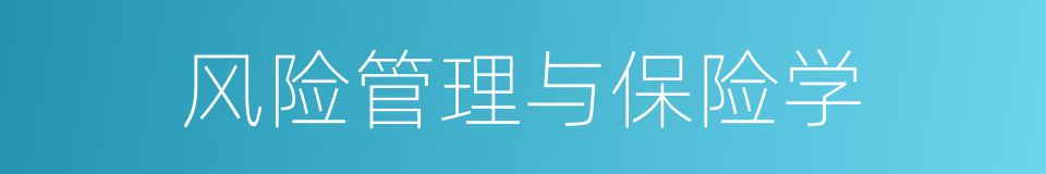风险管理与保险学的同义词