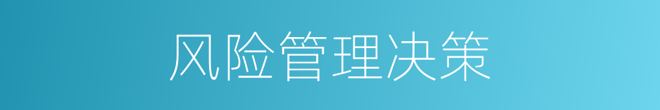 风险管理决策的同义词