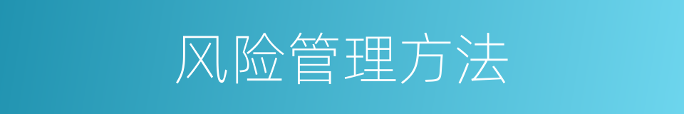 风险管理方法的同义词