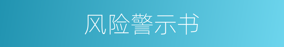 风险警示书的同义词