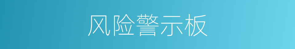 风险警示板的同义词