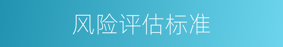 风险评估标准的同义词