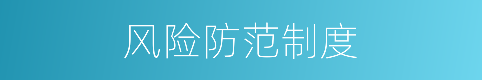 风险防范制度的同义词