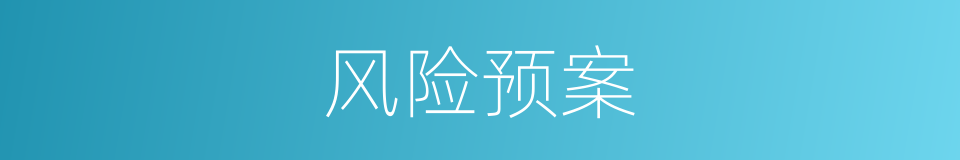 风险预案的同义词