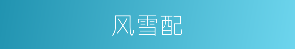 风雪配的同义词