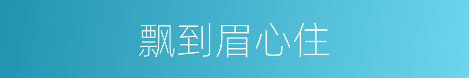 飘到眉心住的同义词