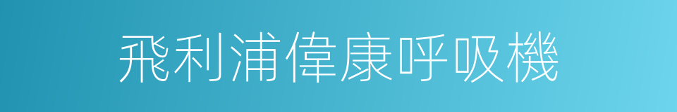 飛利浦偉康呼吸機的同義詞