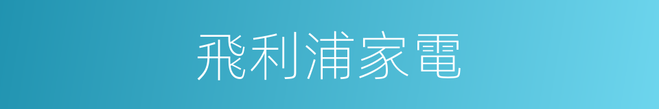 飛利浦家電的同義詞