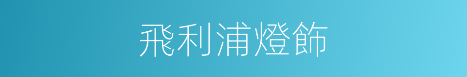 飛利浦燈飾的同義詞