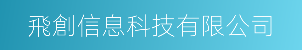 飛創信息科技有限公司的同義詞