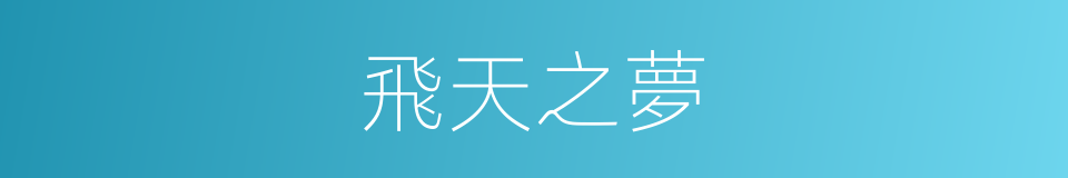 飛天之夢的同義詞