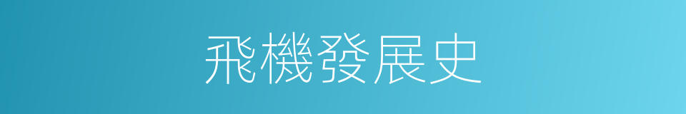 飛機發展史的同義詞