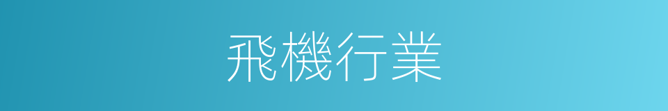飛機行業的同義詞