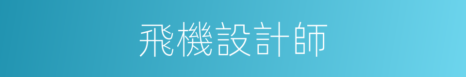 飛機設計師的同義詞