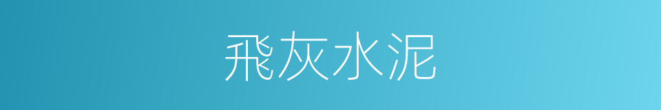 飛灰水泥的同義詞