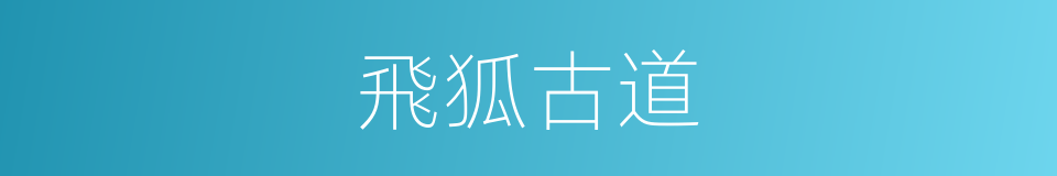 飛狐古道的同義詞