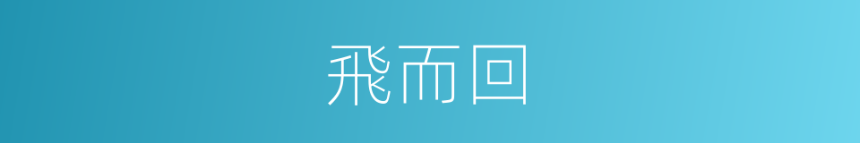 飛而回的同義詞