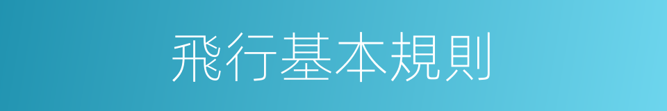 飛行基本規則的同義詞