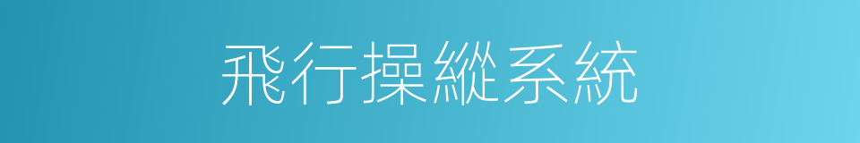 飛行操縱系統的同義詞
