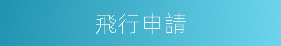 飛行申請的同義詞