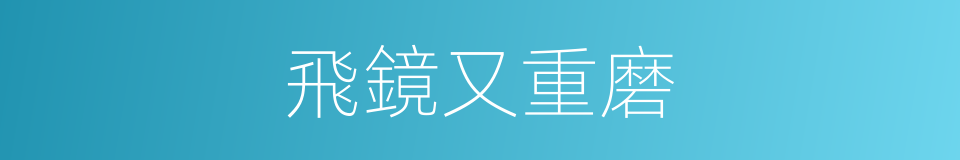 飛鏡又重磨的同義詞