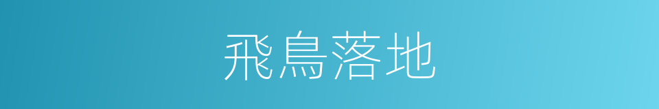 飛鳥落地的同義詞