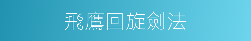 飛鷹回旋劍法的同義詞