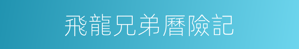 飛龍兄弟曆險記的同義詞