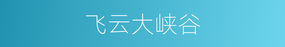 飞云大峡谷的同义词