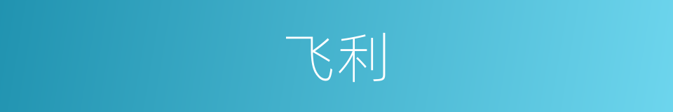飞利的意思