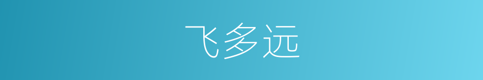 飞多远的同义词