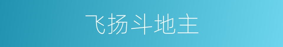 飞扬斗地主的同义词