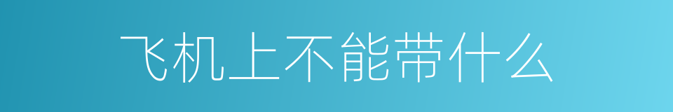飞机上不能带什么的同义词