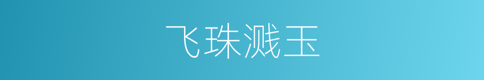 飞珠溅玉的意思