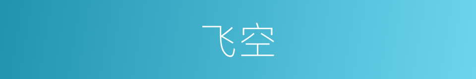 飞空的意思