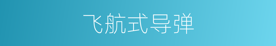 飞航式导弹的意思
