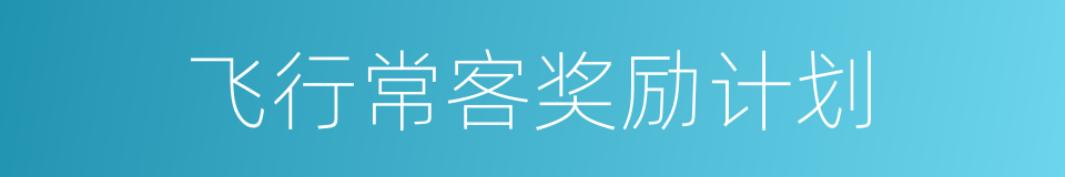 飞行常客奖励计划的同义词