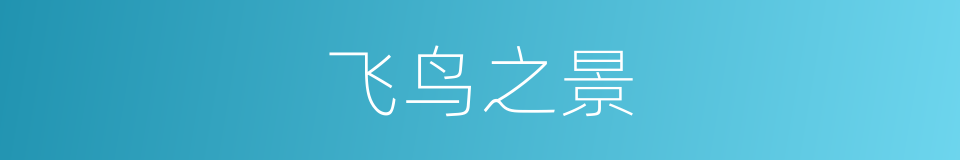 飞鸟之景的意思