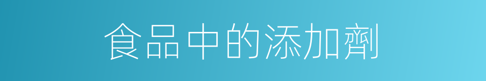 食品中的添加劑的同義詞